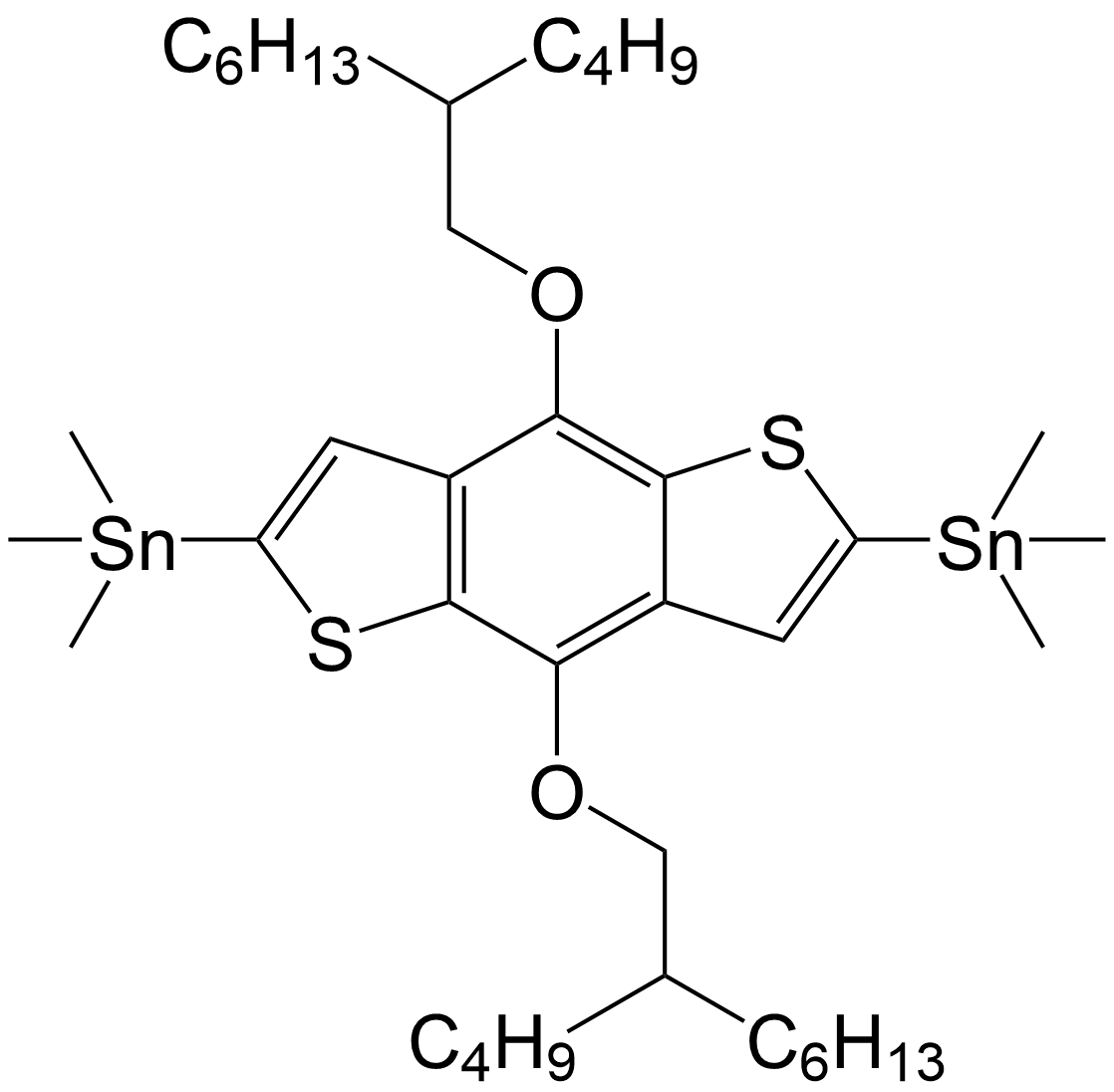 4,8-双(2-丁基正辛基氧代)-2,6-双(三甲锡基)苯并[1,2-b:4,5-b']二噻吩/1271439-08-7